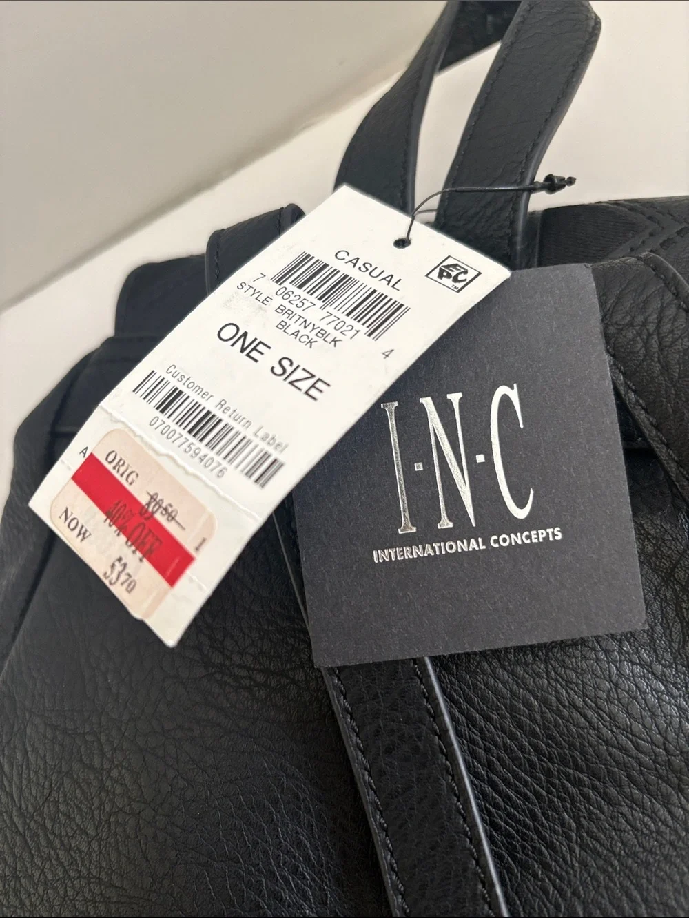 NWT I.N.C International Concept Women’s Embroidered Faux Leather Backpack
